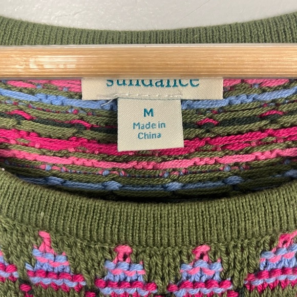 Sundance cotton Green and Pink knitted tank top size medium - Picture 2 of 6